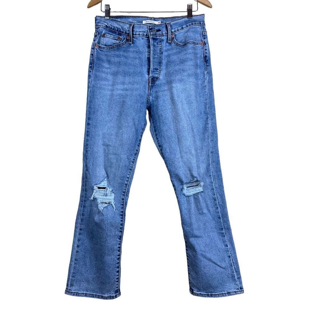 Levi’s Wedgie Straight Distressed Denim Jeans Women’s Size 29x28